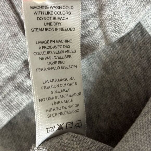 GOOD AMERICAN Long Sleeve Crew Neck T-Shirt Gray Heather size 1\2 - Picture 7 of 13